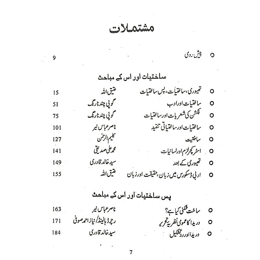 تنقیدکی جمالیات ساختیات، پس ساختیات   Tanqid Ki Jumaliyat Atiq Ullah