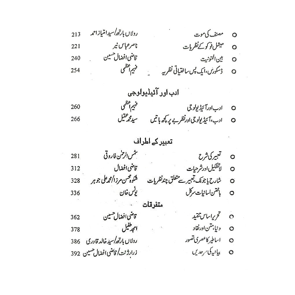 تنقیدکی جمالیات ساختیات، پس ساختیات   Tanqid Ki Jumaliyat Atiq Ullah
